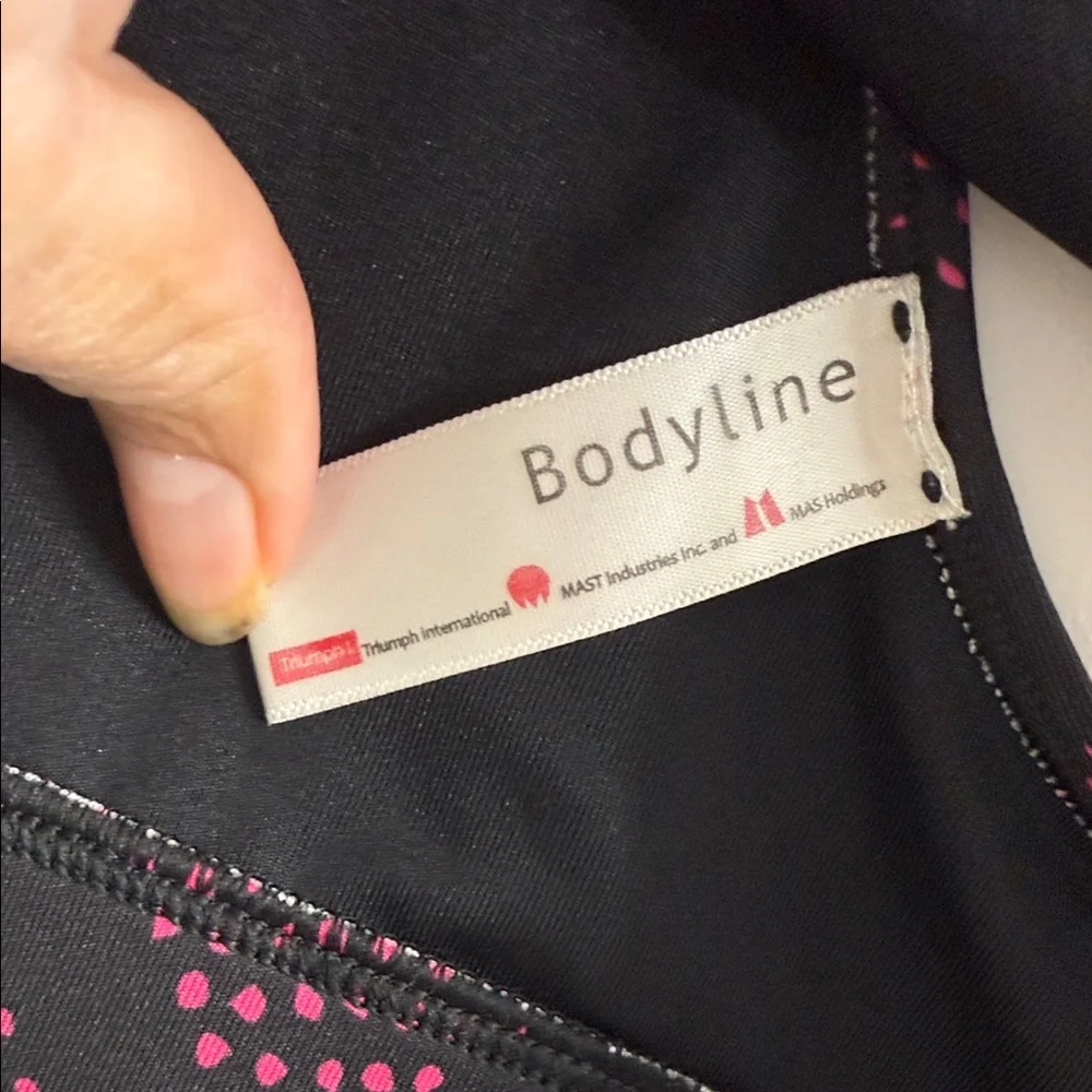 Nike Black Sports Bra with Pink Dot Print and Yellow Swoosh - Picture 6 of 7